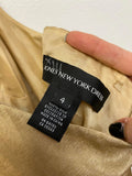 Gold Halter Jones New York Neck Maxi Dress 100% Silk Size 4