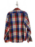 Five Brother Men's Plaid Flannel Shirt Jacket Red White Blue Size Large