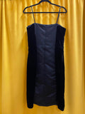 Vintage Velvet Y2K Formal Black Knee-Length Dress  Floral Embellishments Prom