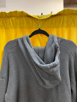 T by Alexander Wang Designer Gray Knit Hoodie Sweater 100% Cotton Cozy Small