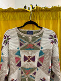 Vintage Woolrich Women's Sweater with Geometric Pattern