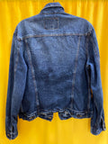 American Eagle Men's Dark Wash Denim Jacket Gold Thread Medium