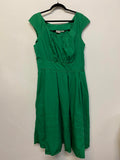Green Cap Sleeve Midi Dress by eShakti Size large