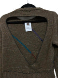 Anthropologie Furst ofa Kind Brown Sweater Studded Front Detail Distressed Small