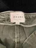 Sézane Olive Green High-Waisted Belted Shorts Size Medium