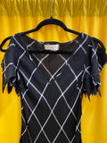 ***Black and White Checkered Max Studio Handkerchief Hem Dress Size Small