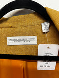 Valerie Stevens Petites Pure Silk Mustard Yellow Blazer Size 10