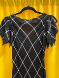 ***Black and White Checkered Max Studio Handkerchief Hem Dress Size Small