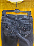 Miss Me Los Angeles Studded Sequin Women's Skinny Jeans Black Bling Pockets 28