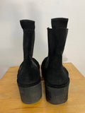 Fly London Black Suede Women's Ankle Boots with Wedge Heel size 7 Platform