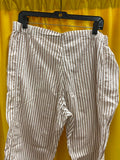 Striped Women's Pants with Elastic Waist