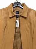 Vintage Y2K Gap Leather ZipUp Jacket Dusty Peach Size Small Lined Pockets Moto