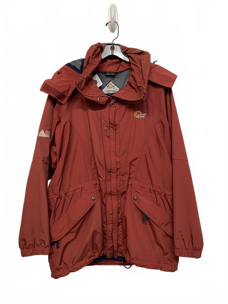Lowe Alpine Rust Red Raincoat Women’s Large Hooded Outdoors Gorpcore Full Zip