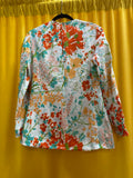 Vera Floral Patterned Button-Up Blazer Jacket Size Medium