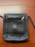 Black Leather Men's Shoulder Bag with Adjustable Strap