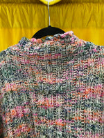 Free People Multicolor Ribbed Knit Cropped Sweater