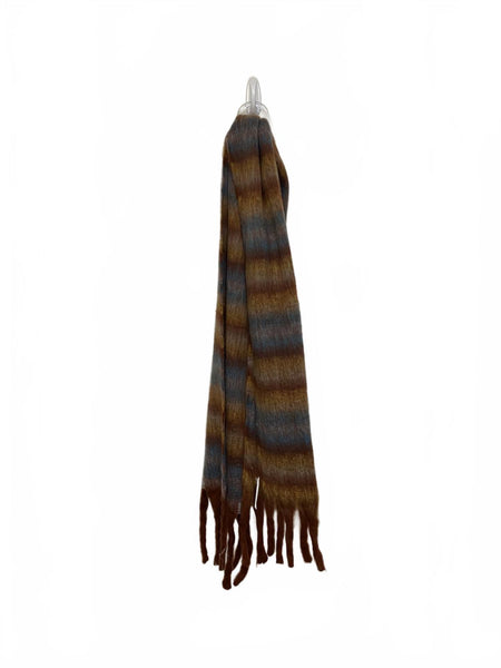 Striped Soft Multicolored Ombré Thick Cozy Scarf