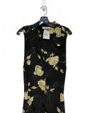 Garment City California Y2K Black Maxi Dress with Yellow Floral Print Size 18W