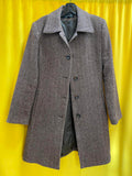 Jones New York Women's Brown Herringbone Wool Blend Coat Size 6