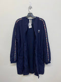 Gola Anthropologie Exclusive Navy Oversized Utility Jacket with Hood and Floral Stripe Detail size Small