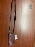 Bandolier Women's Crossbody Bag in Burgundy Leather Phone Pouch Travel