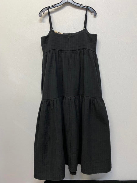 Levi's Black Sleeveless Midi Dress with Adjustable Straps Size Large