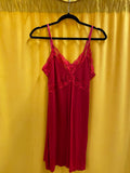 Victorias Secret Red Lace Trim Women's Chemise Nightgown Size Large