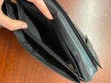 Tumi Black Leather Wallet with Multiple Card Slots