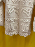 Handknitted White Women's Sweater Size Large