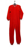 Mary Barron Vintage Women's Red Fleece Jumpsuit Onesie Pajamas Zip Front Small