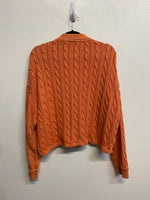 Orange knit polo sweater