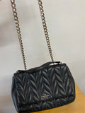 Kate Spade Black Quilted Leather Handbag with Chain Strap