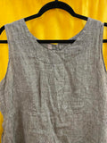 FLAX Medium Gray Linen Sleeveless Dress with Button Back
