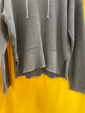 T by Alexander Wang Designer Gray Knit Hoodie Sweater 100% Cotton Cozy Small