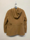 St. John's Bay Women Cashmere Blend Double Breast Beige Pea Coat w/ Hood Medium