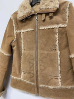 Wilson’s Leather Light Brown Tan Suede Faux Shearling Jacket for Women XS