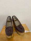 See by Chloé Brown Leather Wedge Shoes Size 7/38 Designer Fall Preppy