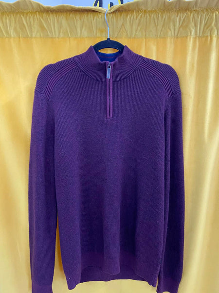 Ted Baker London Men's Purple Half-Zip Sweater