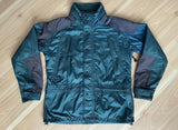 Y2K Solstice Forest Green and Purple Hooded Windbreaker Jacket Men’s Medium