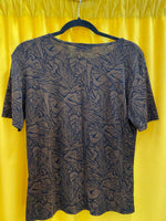 Frazier Lawrence Brown and Black Patterned Short Sleeve T-Shirt