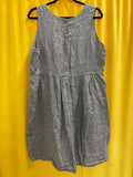 FLAX Medium Gray Linen Sleeveless Dress with Button Back