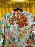 Vera Floral Patterned Button-Up Blazer Jacket Size Medium