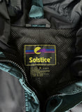 Y2K Solstice Forest Green and Purple Hooded Windbreaker Jacket Men’s Medium