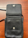 Black Leather Men's Shoulder Bag with Adjustable Strap