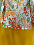 Vera Floral Patterned Button-Up Blazer Jacket Size Medium