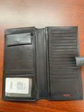 Tumi Black Leather Wallet with Multiple Card Slots