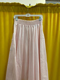 TRUE VINTAGE 80s La Bené Light Pink Pleated Women's Midi Skirt with Pockets