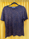 Frazier Lawrence Brown and Black Patterned Short Sleeve T-Shirt