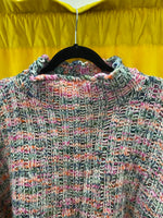 Free People Multicolor Ribbed Knit Cropped Sweater
