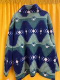 Men's Great Land Geometric Pattern Half-Zip Fleece Jacket Size Large